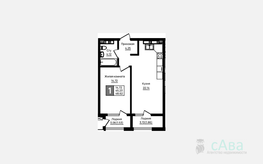 <span>Продается 1-комн. квартира,</span><span>45.23 м², 11/18 этаж </span> фото 0