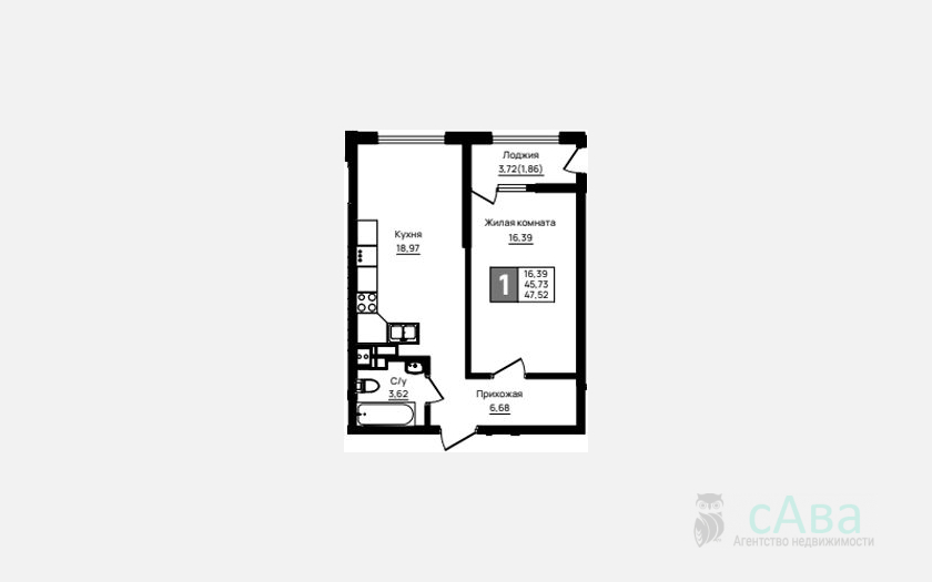 <span>Продается 1-комн. квартира,</span><span>45.66 м², 7/18 этаж </span> фото 0