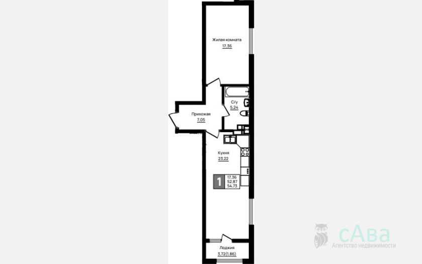 <span>Продается 1-комн. квартира,</span><span>52.87 м², 5/18 этаж </span> фото 0