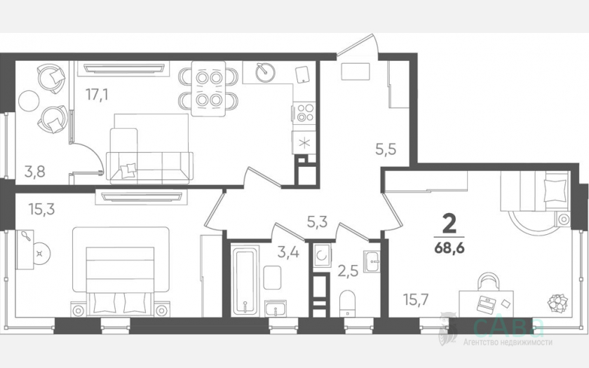 <span>Продается 2-комн. квартира,</span><span>64.80 м², 13/18 этаж </span> фото 0