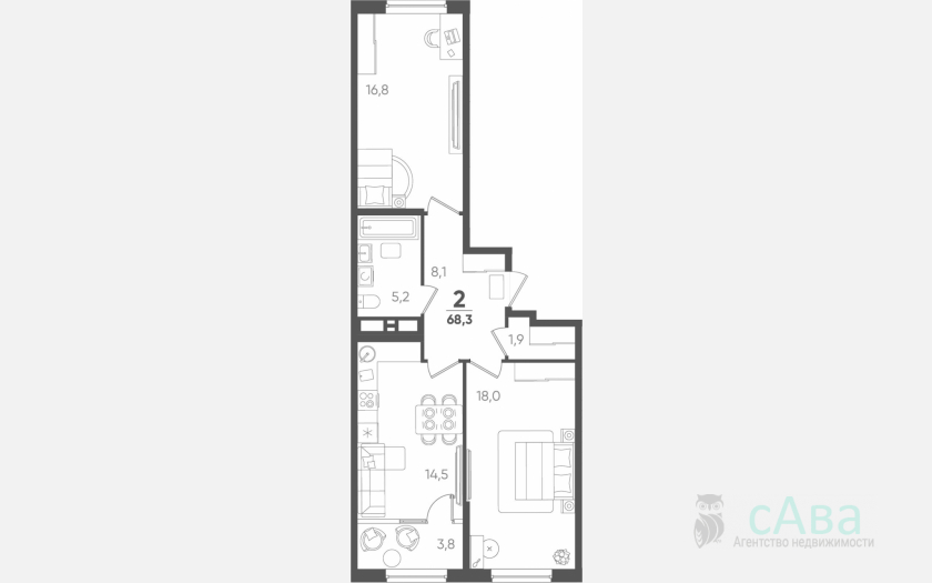<span>Продается 2-комн. квартира,</span><span>64.50 м², 15/18 этаж </span> фото 0