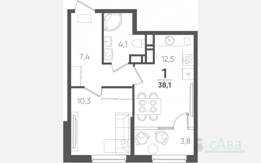<span>Продается 1-комн. квартира,</span><span>34.30 м², 7/18 этаж </span> фото 0