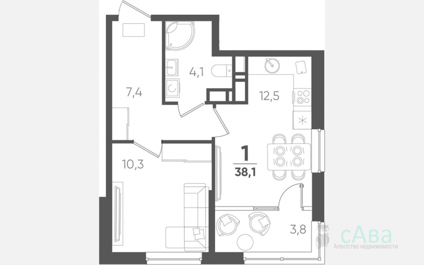 <span>Продается 1-комн. квартира,</span><span>34.30 м², 15/18 этаж </span> фото 0