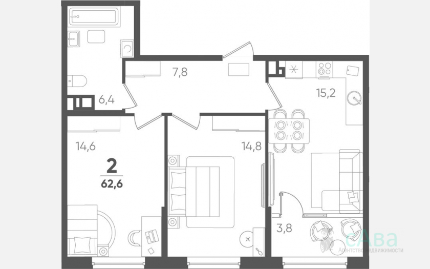 <span>Продается 2-комн. квартира,</span><span>58.80 м², 5/9 этаж </span> фото 0