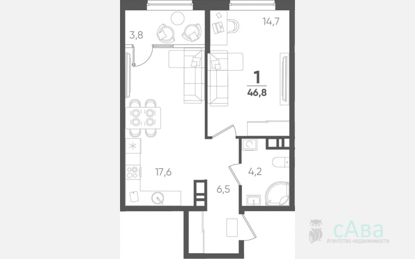 <span>Продается 1-комн. квартира,</span><span>43 м², 5/9 этаж </span> фото 0