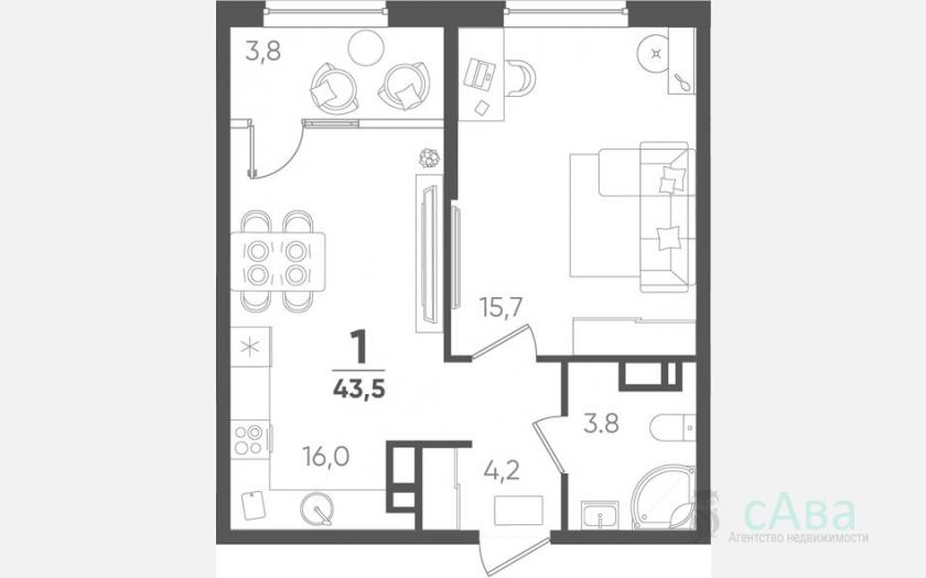 <span>Продается 1-комн. квартира,</span><span>39.70 м², 16/18 этаж </span> фото 0