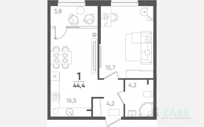 <span>Продается 1-комн. квартира,</span><span>40.60 м², 2/18 этаж </span> фото 0