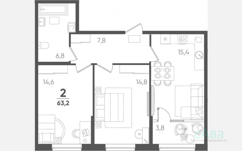 <span>Продается 2-комн. квартира,</span><span>59.40 м², 2/9 этаж </span> фото 0