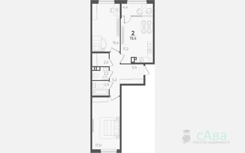 <span>Продается 2-комн. квартира,</span><span>68 м², 7/9 этаж </span> фото 0