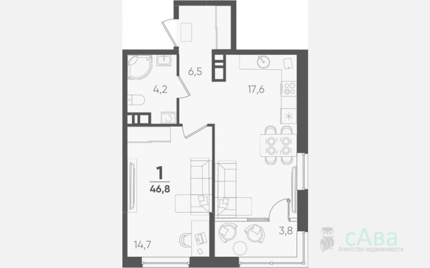 <span>Продается 1-комн. квартира,</span><span>43 м², 5/9 этаж </span> фото 0