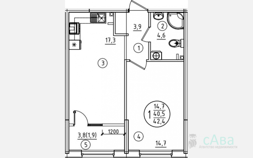 <span>Продается 1-комн. квартира,</span><span>40.50 м², 2/9 этаж </span> фото 0