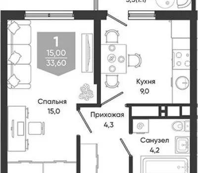 1-комн. кв.