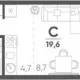 студия, 19.60 м², 1/15 этаж фото 0