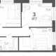 3-комн. квартира, 67.70 м², 2/15 этаж фото 0