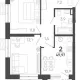2-комн. квартира, 49.17 м², 22/24 этаж фото 0