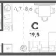 студия, 19.50 м², 4/15 этаж фото 0