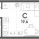 студия, 19.60 м², 8/15 этаж фото 0
