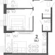 2-комн. квартира, 53.50 м², 13/15 этаж фото 0