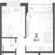 2-комн. квартира, 65.30 м², 14/15 этаж фото 0