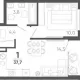 1-комн. квартира, 32.50 м², 15/15 этаж фото 0
