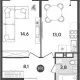 1-комн. квартира, 39.50 м², 13/18 этаж фото 0