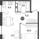 2-комн. квартира, 45.10 м², 17/18 этаж фото 0
