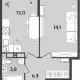 1-комн. квартира, 39.50 м², 17/18 этаж фото 1