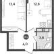 3-комн. квартира, 65.90 м², 15/18 этаж фото 3