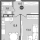1-комн. квартира, 38 м², 14/18 этаж фото 0