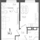 1-комн. квартира, 36.60 м², 18/18 этаж фото 0
