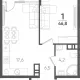 1-комн. квартира, 43 м², 4/9 этаж фото 0