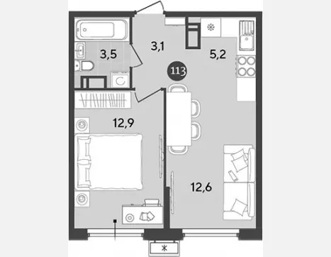 3-комн. квартира, 65.90 м², 17/18 этаж фото 2