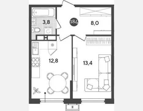 4-комн. квартира, 86.30 м², 2/9 этаж фото 1