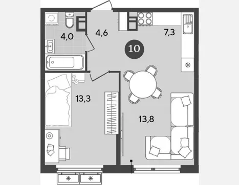 3-комн. квартира, 63.90 м², 9/9 этаж фото 1