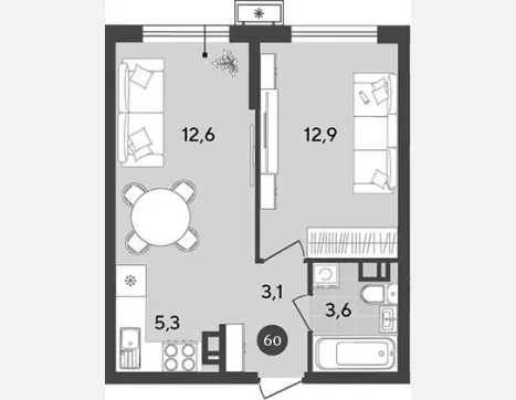3-комн. квартира, 66.10 м², 9/18 этаж фото 4