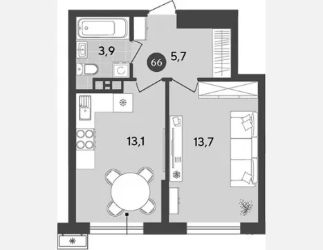 1-комн. квартира, 36.40 м², 9/18 этаж фото 0