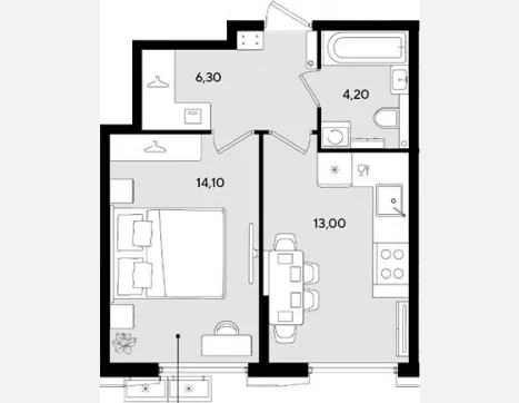 1-комн. квартира, 37.60 м², 2/18 этаж фото 0