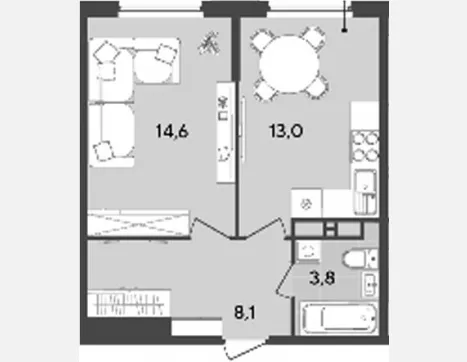 1-комн. квартира, 39.50 м², 18/18 этаж фото 0