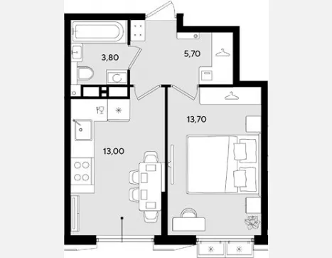 1-комн. квартира, 36.20 м², 18/18 этаж фото 0