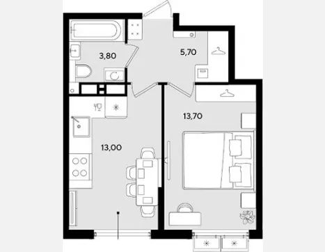 1-комн. квартира, 36.20 м², 12/18 этаж фото 0