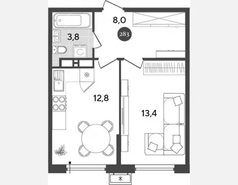 3-комн. квартира, 59.30 м², 10/18 этаж фото 1