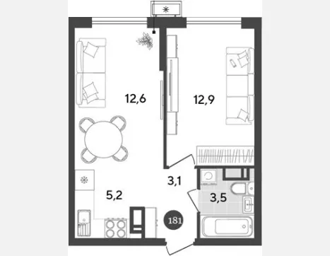 3-комн. квартира, 65.90 м², 11/18 этаж фото 2
