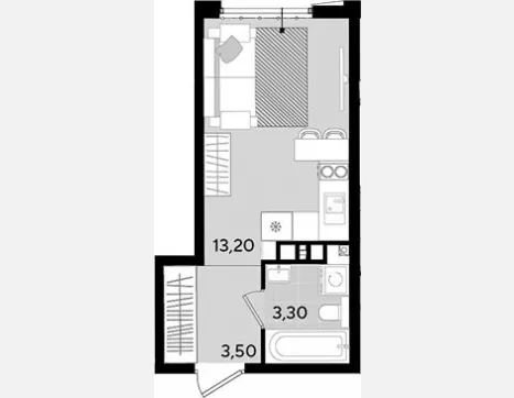 студия, 20 м², 3/18 этаж фото 0