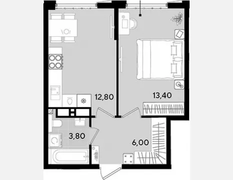 3-комн. квартира, 55.90 м², 15/18 этаж фото 1