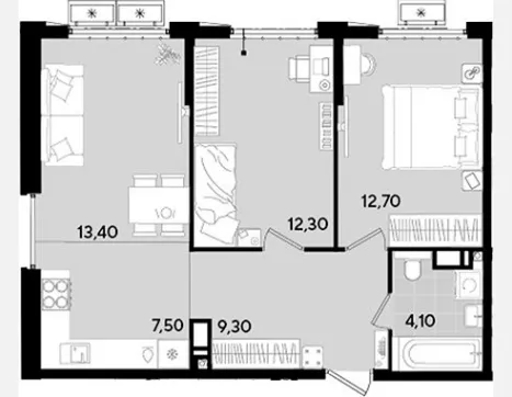 3-комн. квартира, 67.40 м², 10/18 этаж фото 0