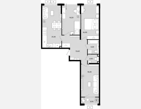 4-комн. квартира, 87.20 м², 2/9 этаж фото 0
